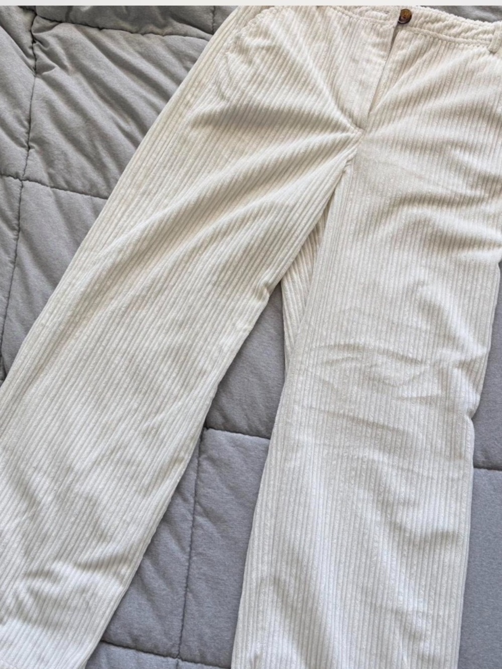 Topshop Off White Wide Leg Corduroy Pants So Soft!